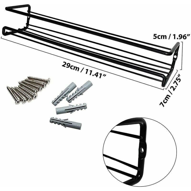 Étagère à épices murale noire (ensemble de 4) - Pour murs de cuisine et armoires à un niveau - Étagère à épices murale pour cuisine - 2