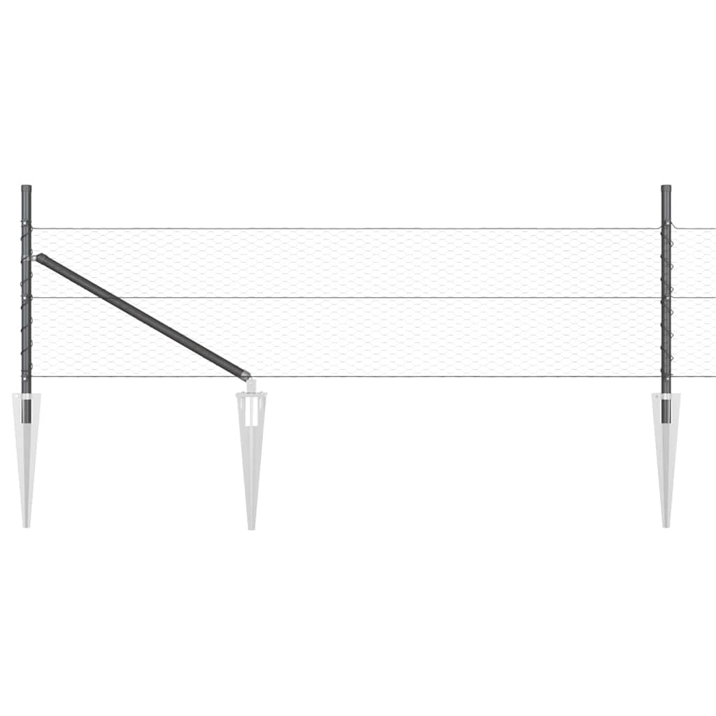 Relaxdays Clôture Treillis Galvanisé 40 Cm X 10 M - Maillage 15x25 Mm Avec Accessoires