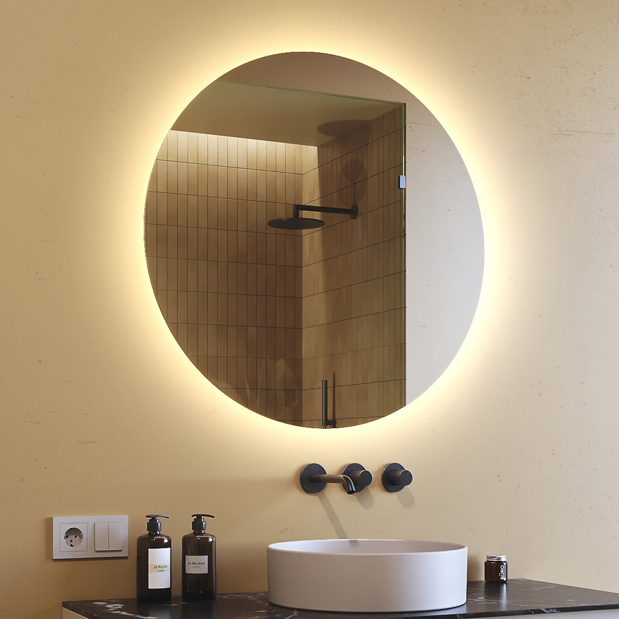 Lustro z Oświetleniem LED Łazienka | 80x80 cm | Lustro ścienne z oświetleniem | Neutralna biel 4500K