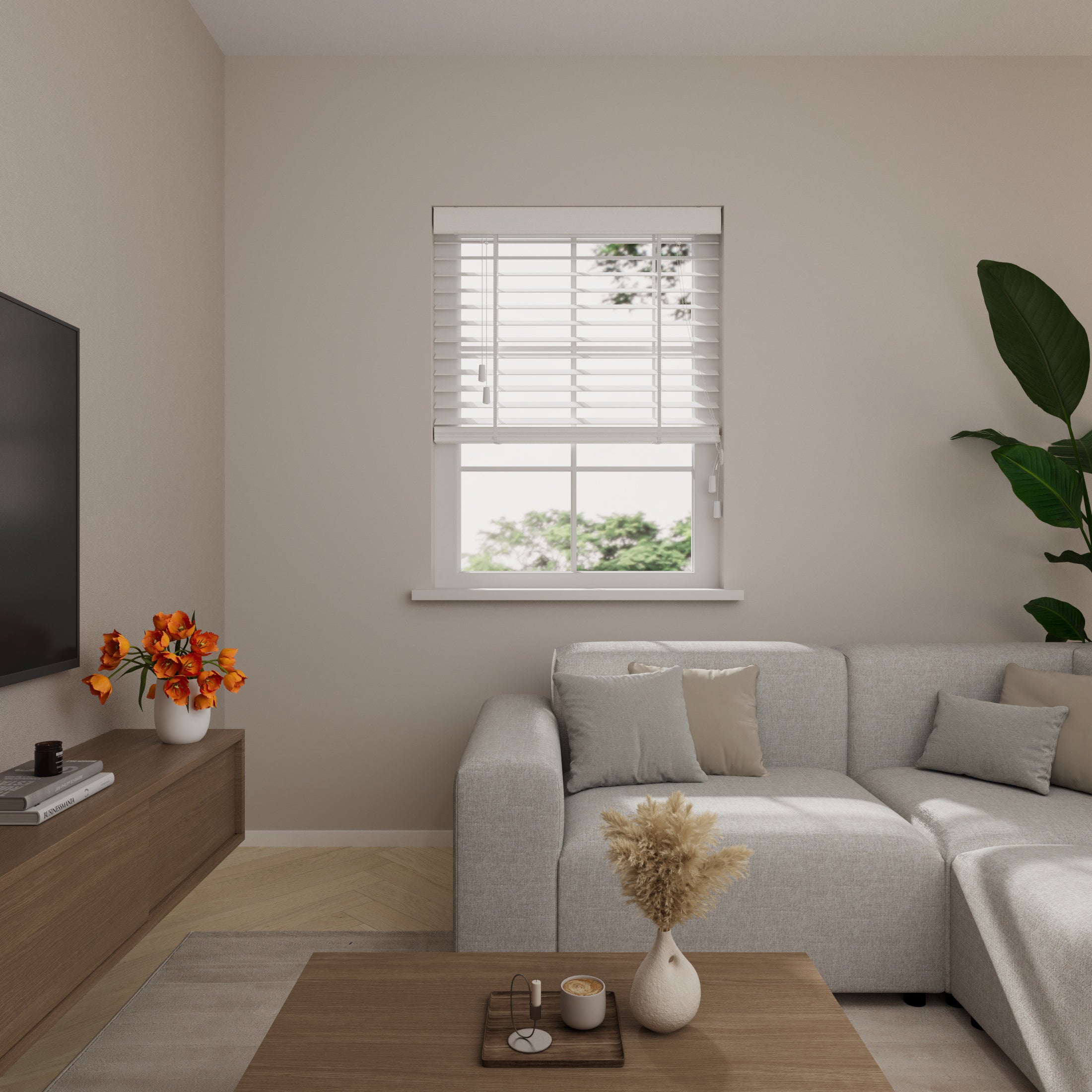 Radeco® Store vénitien en bois de bambou Easy - 50 mm - Blanc - 130 x 240 cm - 2