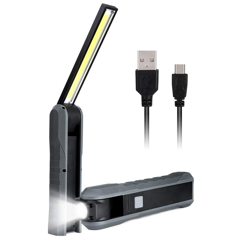 Akumulatorowa lampa robocza LED COB 4 tryby 2 szt. z USB i magnesem