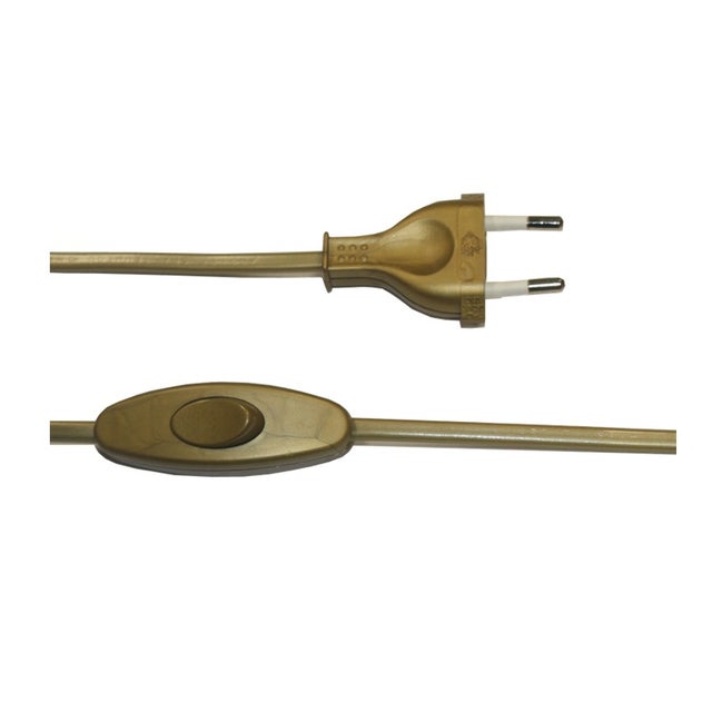 EDM CABLE DORADO CONEXION LAMPARA C/INTERRUPTOR PASO 3A 1.5 M.