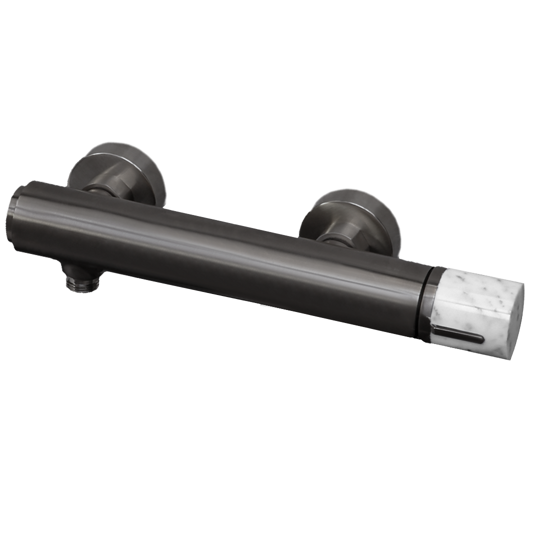 Manopola mieszacz prysznicowy mechaniczny marmur Szary metaliczny