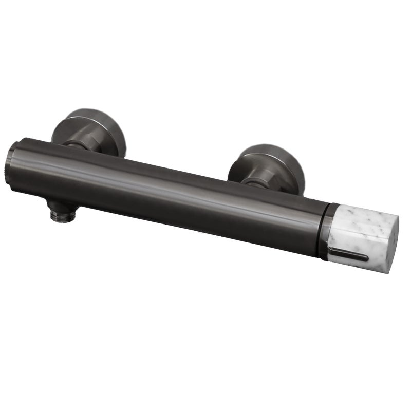 Manopola mieszacz prysznicowy mechaniczny marmur Szary metaliczny