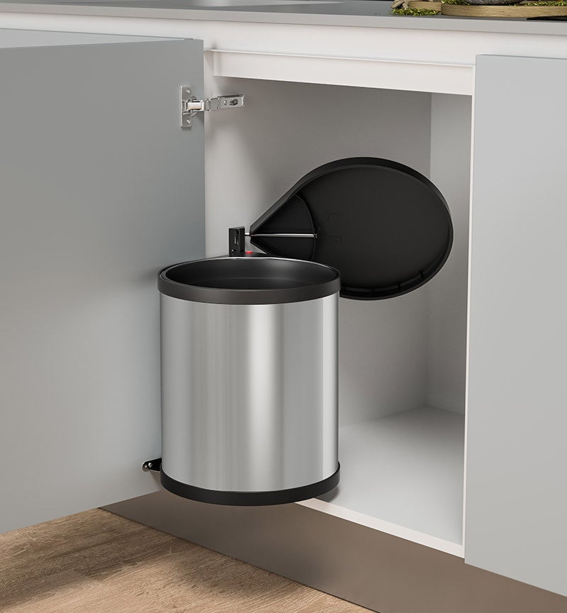 Poubelle de cuisine encastrable sous évier 15L Hailo Compact-Box M Coloris - Inox - 4