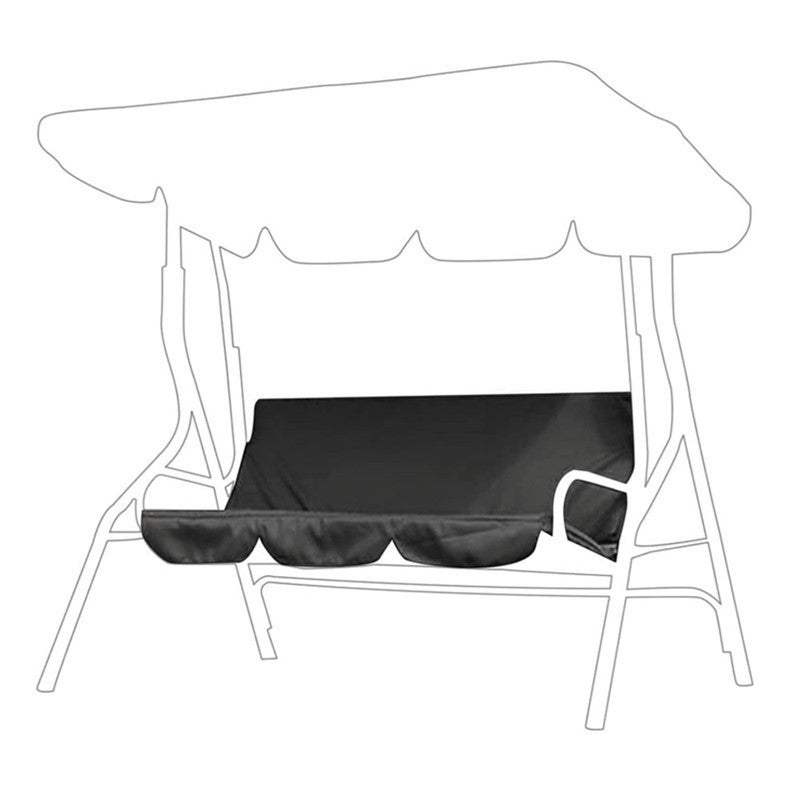 Poszewka na poduszkę huśtawki (150 x 50 x 10 cm), pyłoszczelna poszewka na poduszkę trzyosobową, poszewka na poduszkę ogrodową i tarasową (czarna)