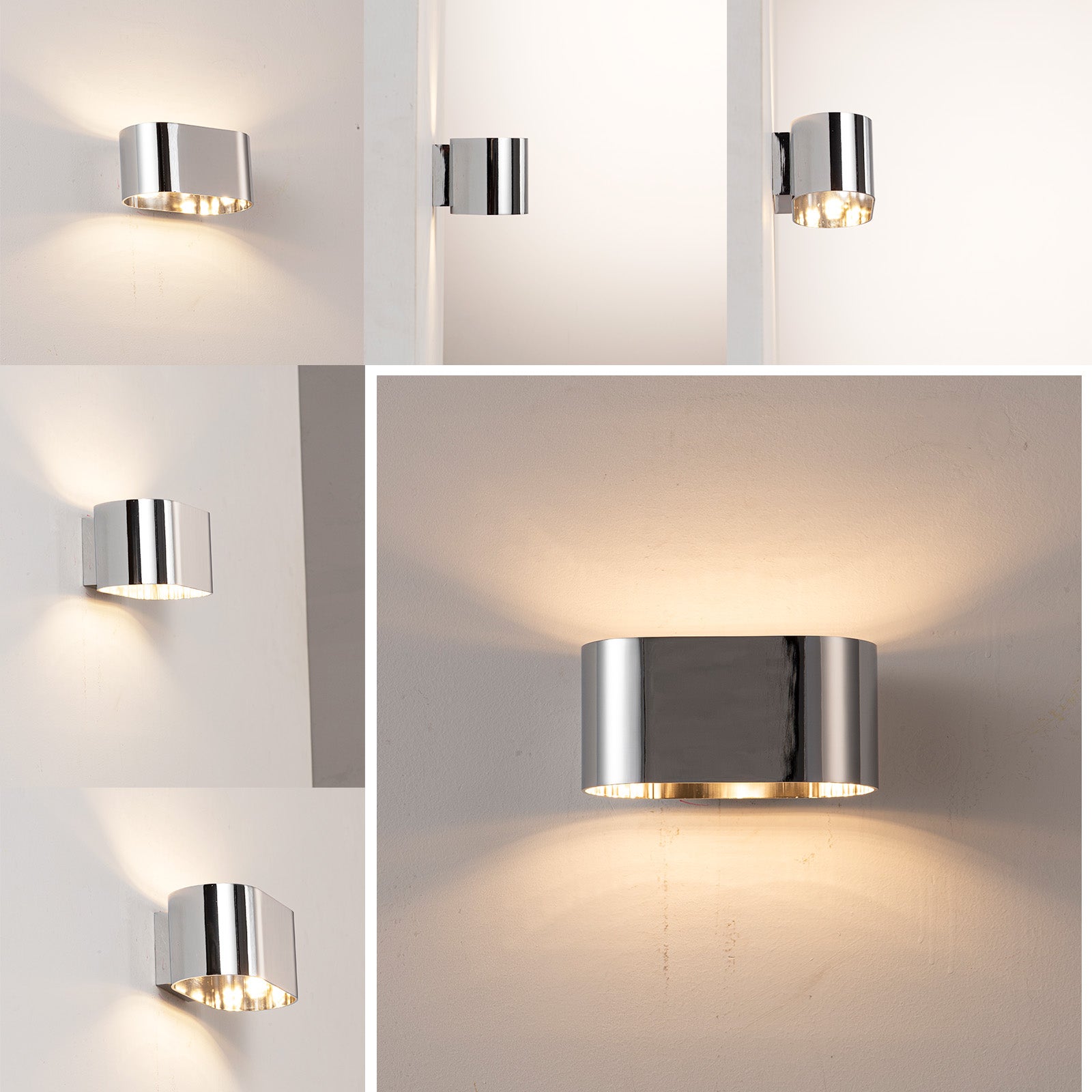 Applique da Parete per Interni Cromo “BAYONA PRO” – Luce Su e Giù, Struttura Metallica, Attacco G9 (Lampadina Non Inclusa) - 3