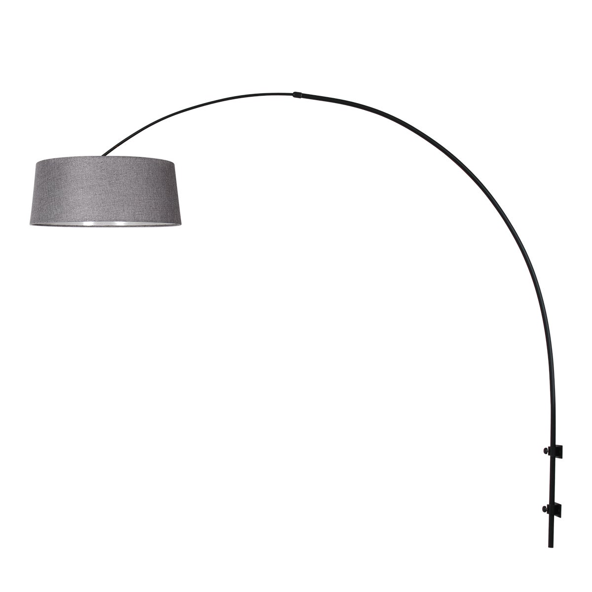 Steinhauer - lampada da parete - Sparkled Light - nero - metallo tessile - lampada ad arco - E27 - 4617ZW - 2