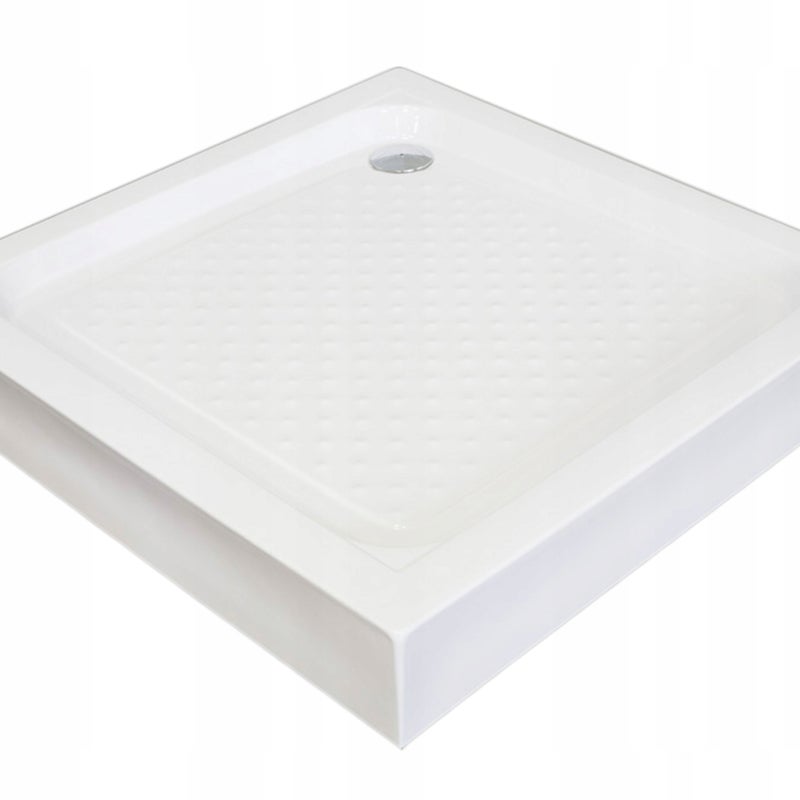 90 CM WZMACNIANY BRODZIK DO KABINY PŁYTKI NISKI NAROŻNY 90X90 CM KWADRATOWY BIAŁY 90x90 CM