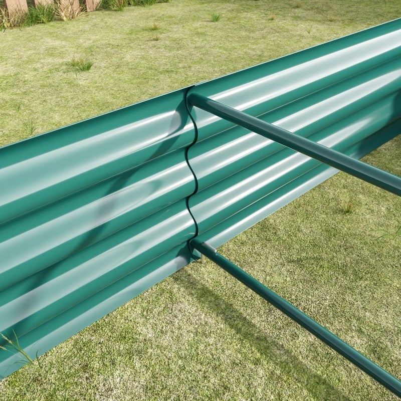 Potager surélevé, bac de jardin en acier solide, dimensions 180 x 91 x 30 cm, vert. - 6