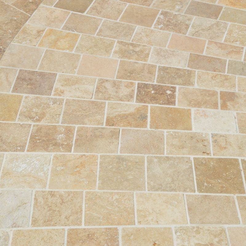 Pavé Travertin Rustic beige Vieilli 15x15x3 cm - Boîte de 1m² - 4