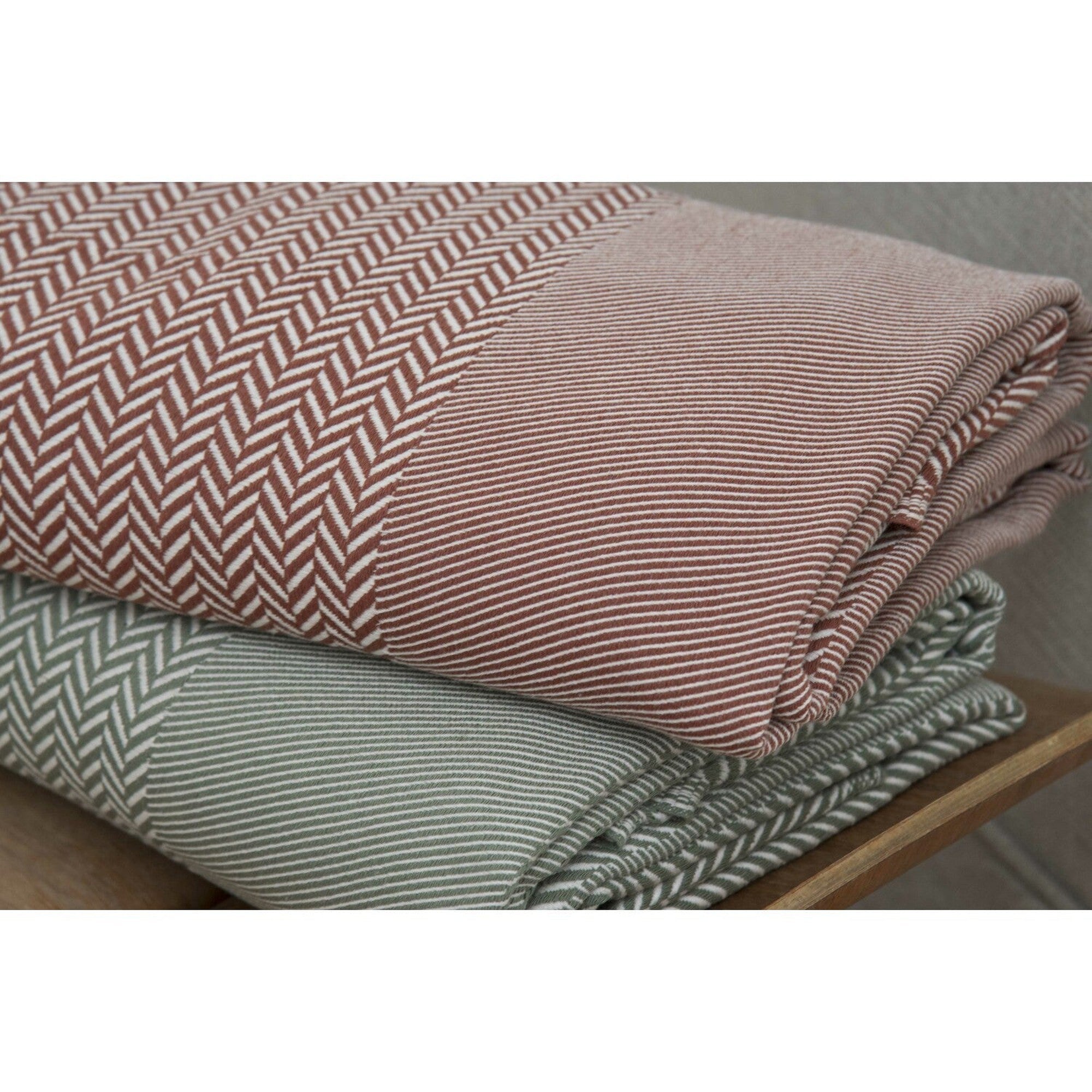 Plaid 130x170 coton rouge tomette - 9