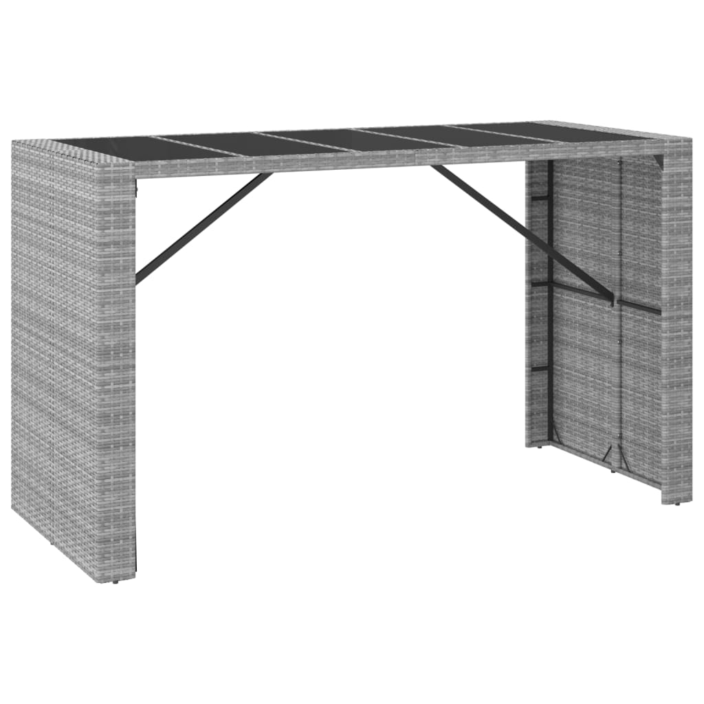 Maison Exclusive - Set Bar da Giardino 9 pz con Cuscini in Polyrattan Grigio - 6