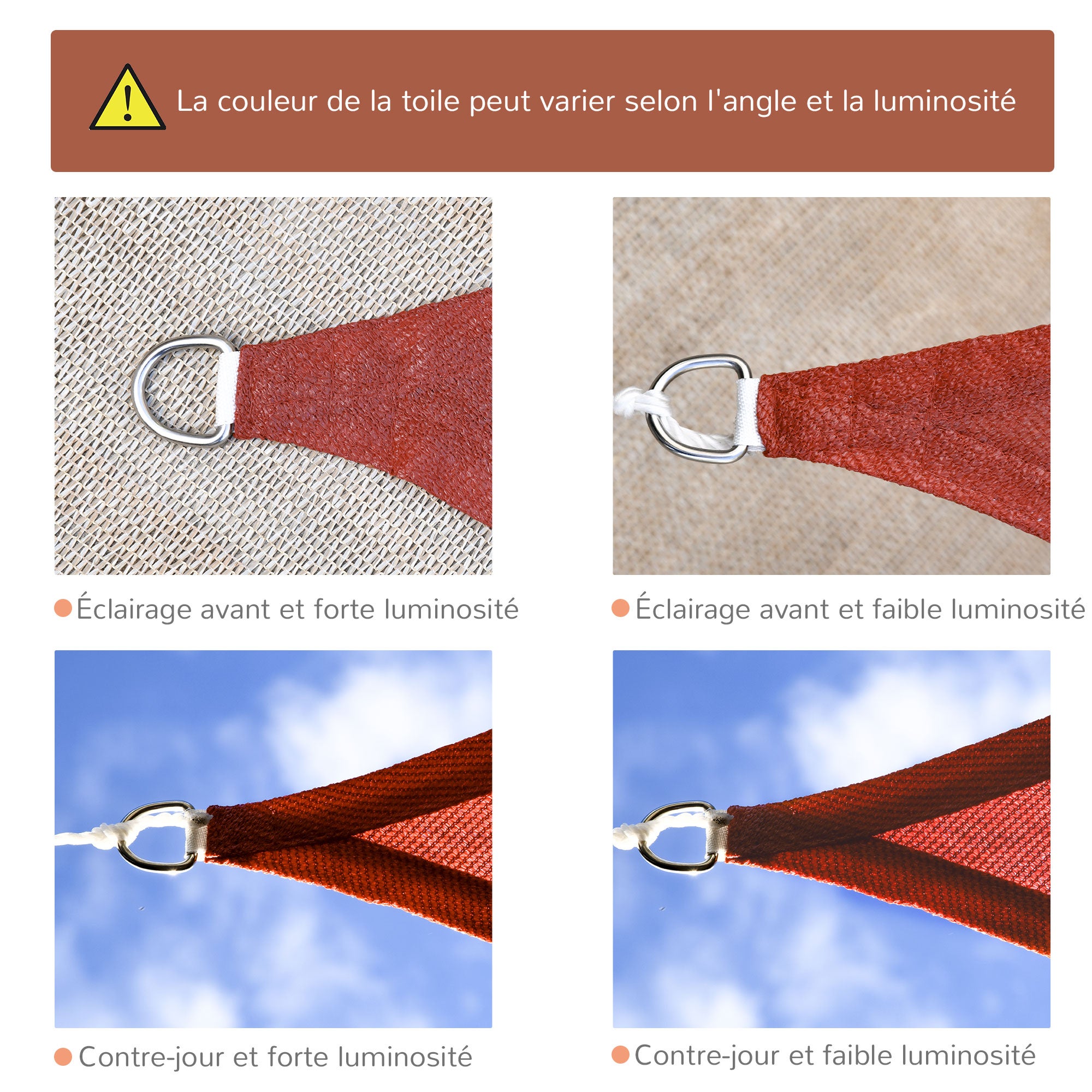 voile d'ombrage Plastique Outsunny - 6