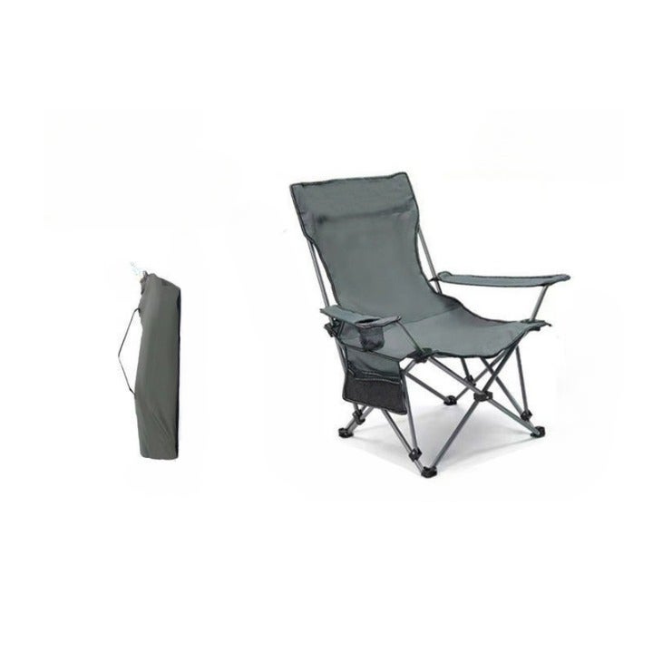 Lekki składany fotel wypoczynkowy, przenośny fotel kempingowy, krzesło plażowe, do wędkowania i wypoczynku w domu, szary, 50*50*90 cm