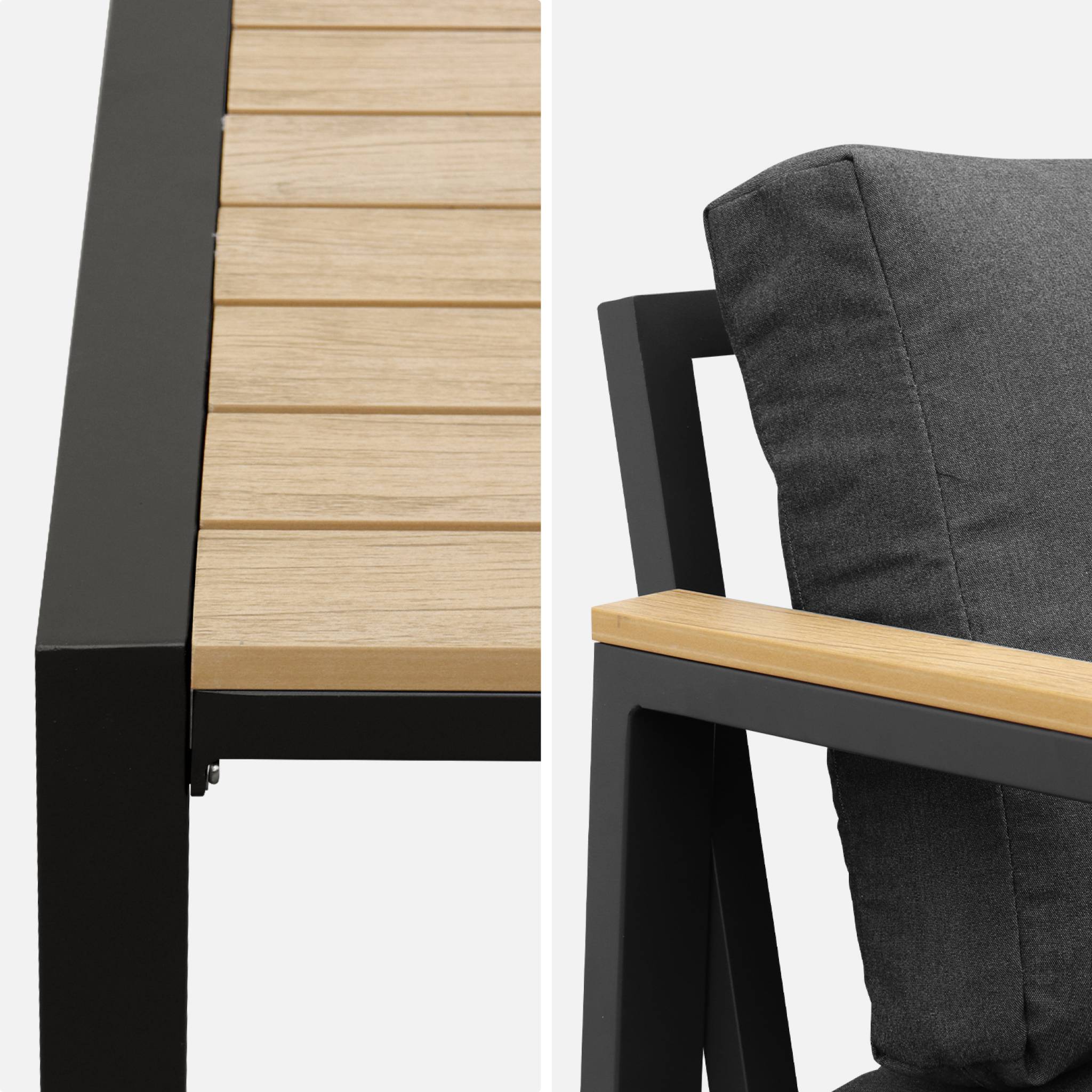 Salon de jardin Casoria. gris foncé. aluminium et polywood 4 places. 1 canapé. 2 fauteuils. 1 table basse - 9