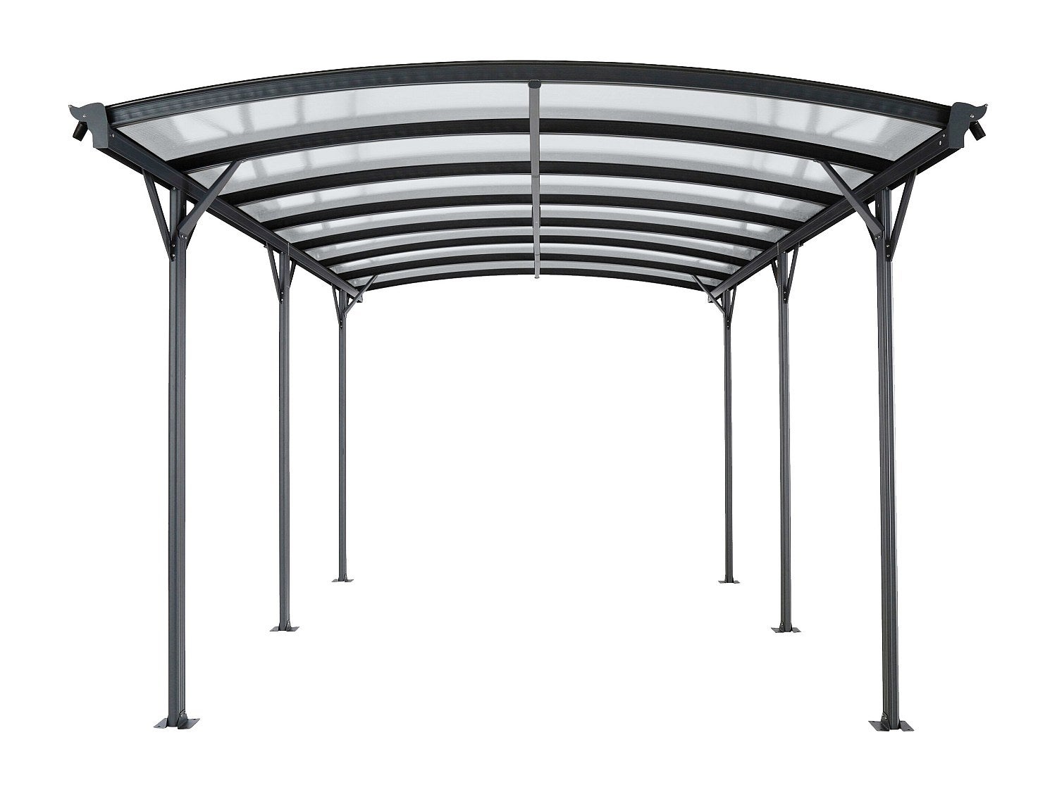 Carport pergola simple autoportant en aluminium - 1 voiture - 15,15 m² - Gris anthracite - BARESA - 3