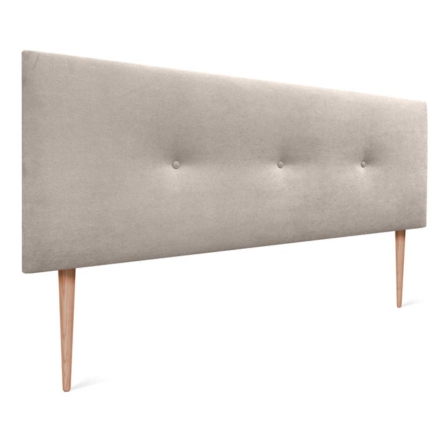 DHOME Cabecero de Tela Acualine Liso con Botones y Patas Tapizado de Alta Gama Cabezal Lujo Cama Dormitorio Moderno Acolchado (Beige, 150cm)
