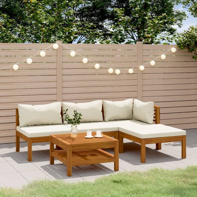 Salon bas de jardin en Bois Beige 4 personnes