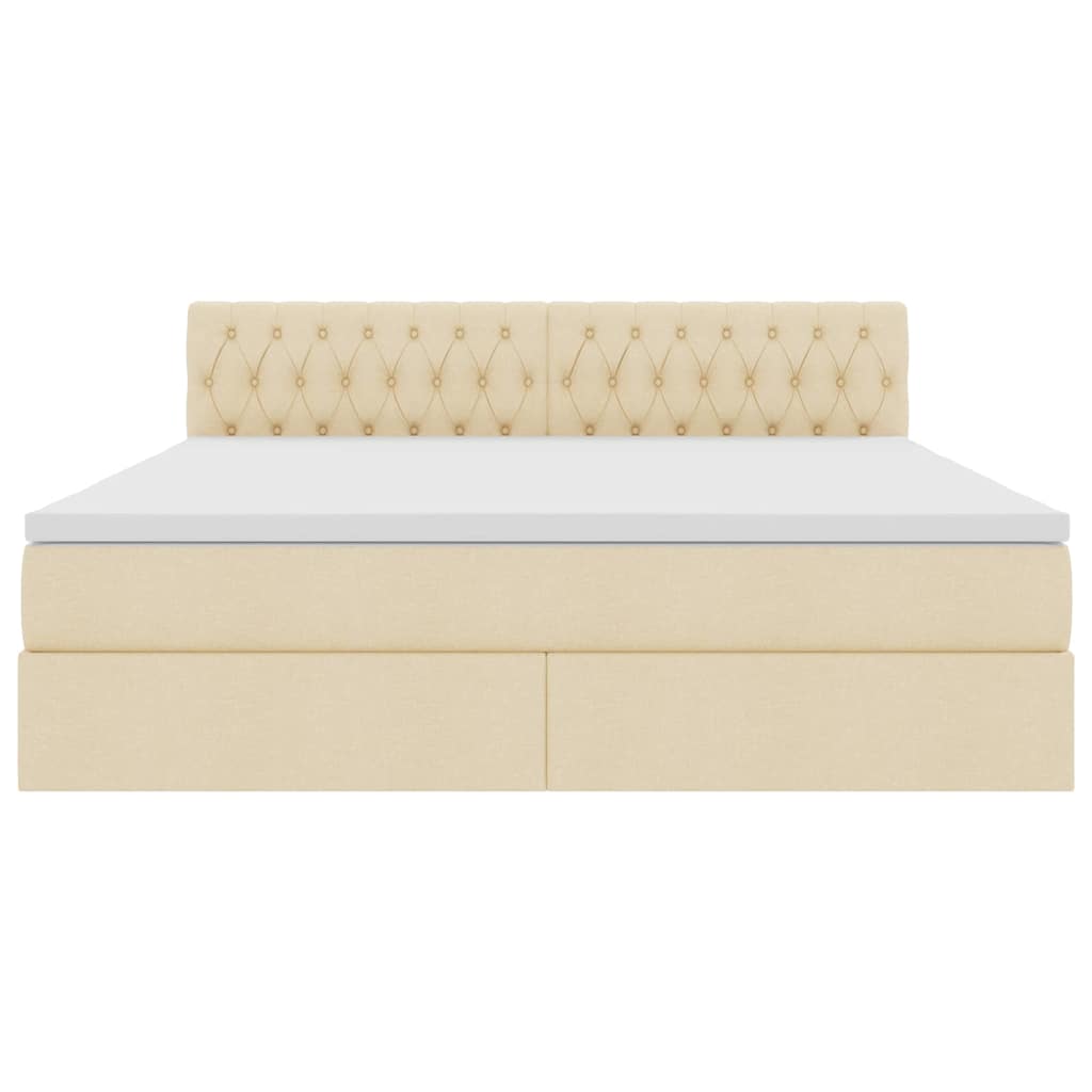Lit avec rangement et matelas crème 180 x 200 cm velours - 7