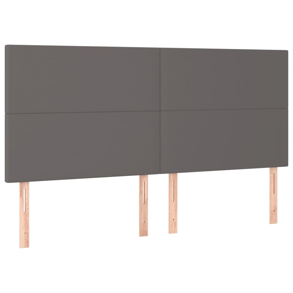 Cadre de lit sans matelas, gris, 160 x 200 cm, similicuir - 9