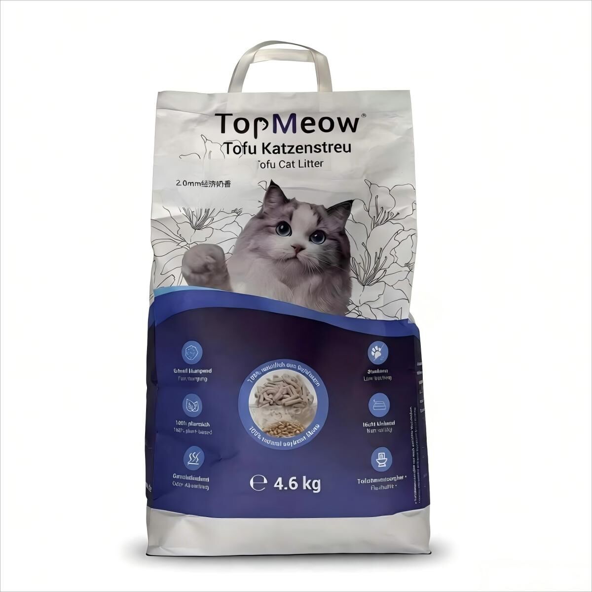 TopMeow Arena Gatti 4,6 kg Crema Assorbente Naturale 4 Pezzi - 8