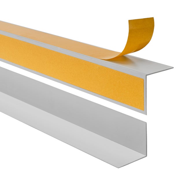 Profilo Angolare PVC Rigido Autoadesivo 20x10mm - Angolo Interno, 150 cm, grigio