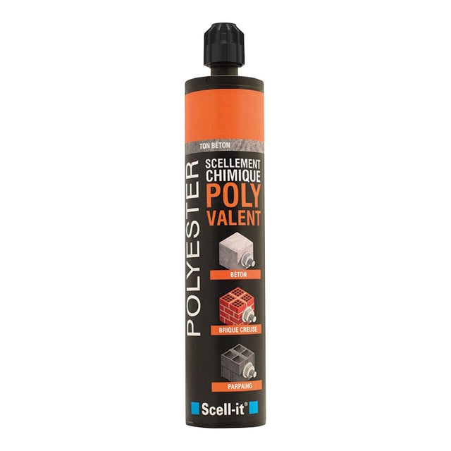 Résine (mortier) scellement chimique polyester f300 - Cartouche : 300ml - Couleur : Gris - SCELL IT