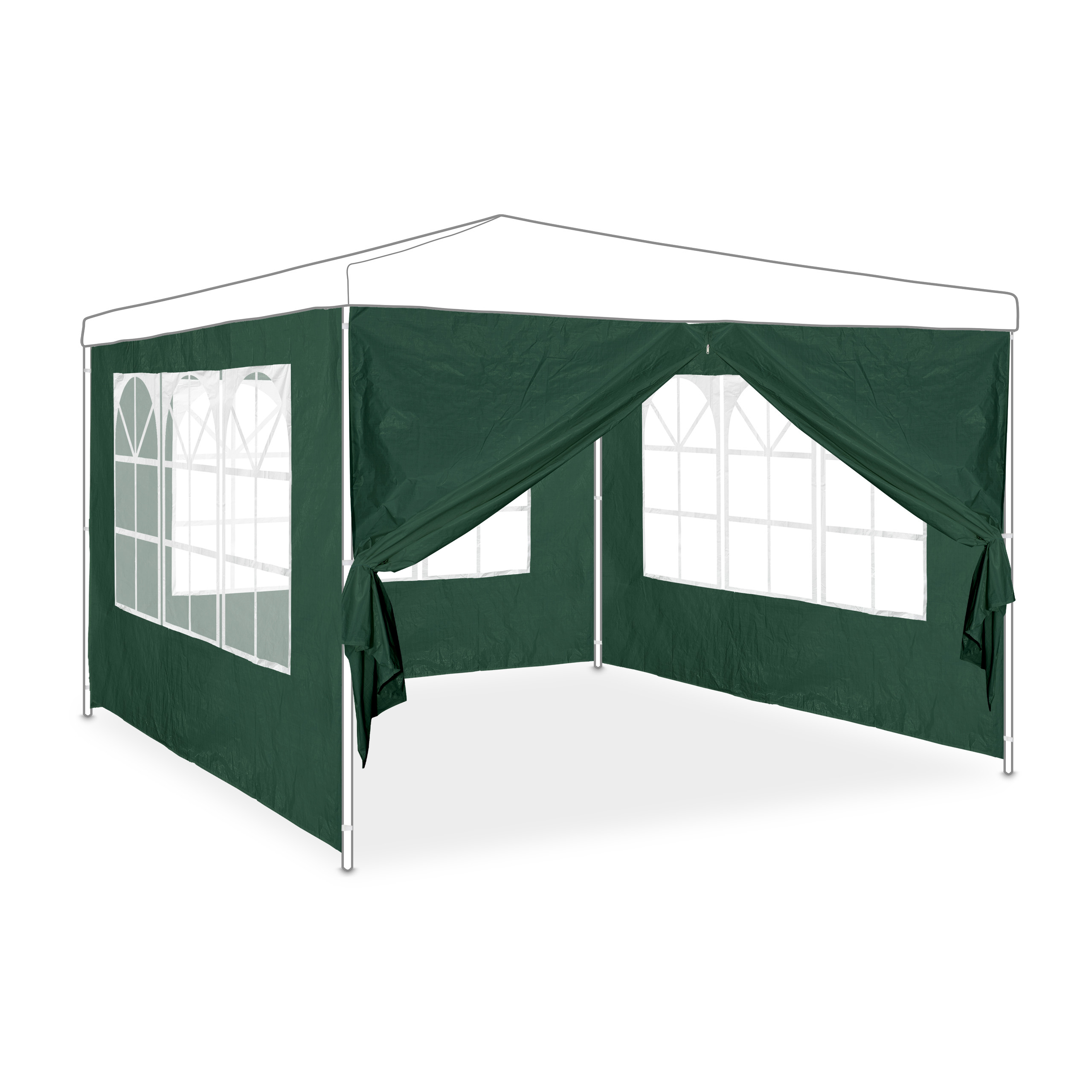 Gazebo Da Campeggio Grande Tenda Da Giardino Con Pannelli Laterali Rimovibili Windows Tenda Per Feste Tendone Gazebo Verde 3x3m 90897432 - Foto 2