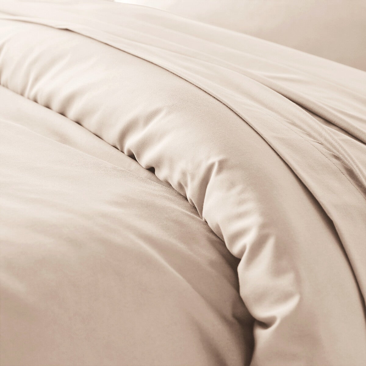 Housse de couette unie en polycoton, Scenario - Beige - 140 x 200 cm - 4