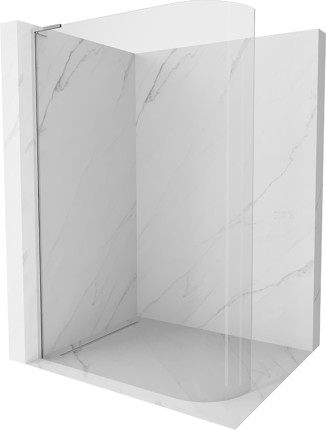 Mexen Kioto-R L ścianka prysznicowa zaokrąglona Walk-in 90 x 200 cm, transparent, chrom - 800-090-103-01-06
