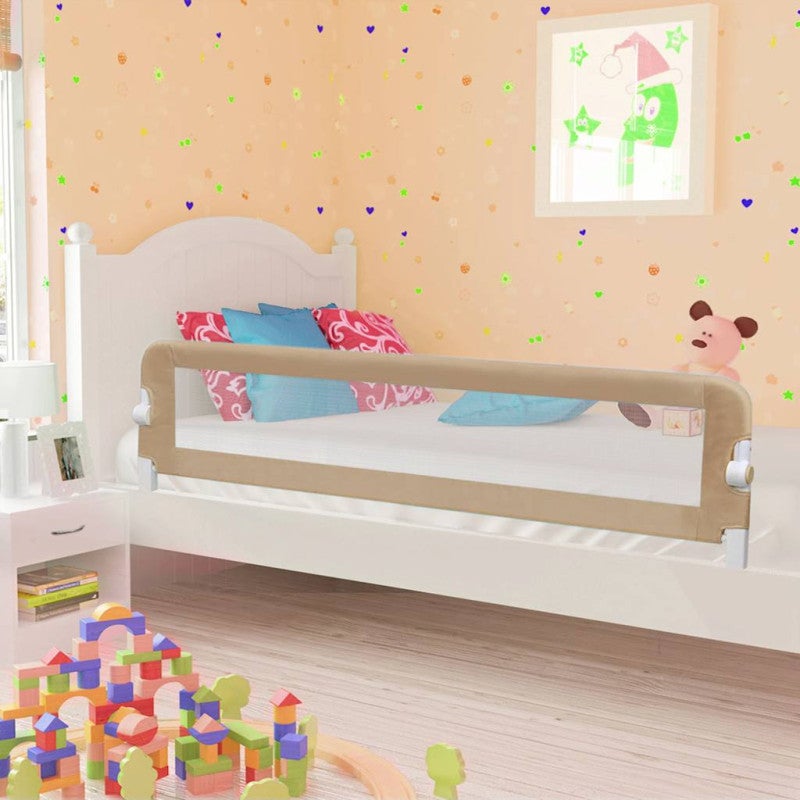 Barrière De Lit Enfant 90x25 Cm Réglable - Protection Anti-chute 18 Mois à 5 Ans - Tissu Polyester Lavable