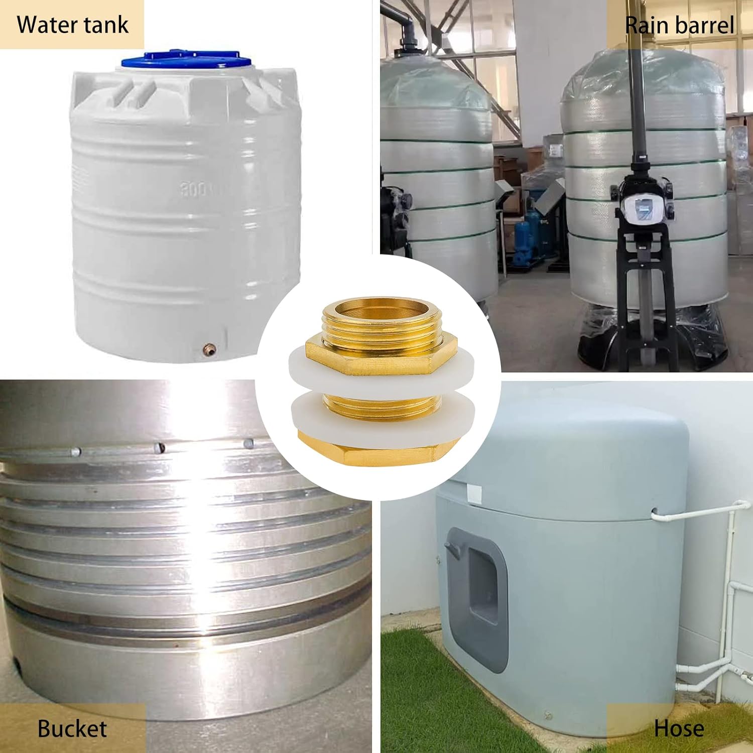 Złącze mosiężne do zbiornika na deszczówkę – 3 sztuki, złącze G3/4