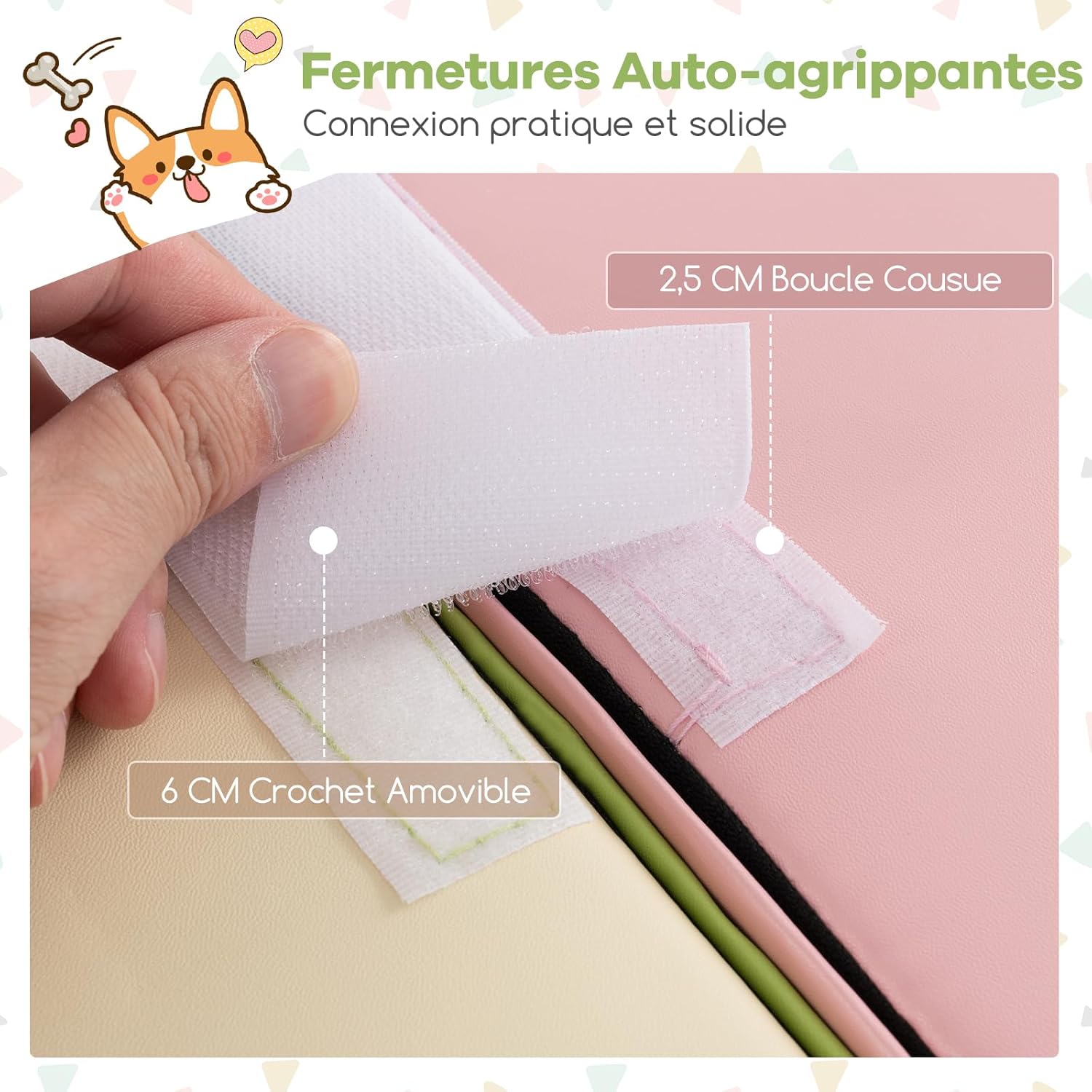 4 Pcs Parcours de Motricité Bébé, Mondule Moticité en Mousse EPE, Revêtement en Simili Cuir, pour Enfants 3 Ans+ ,pour Grimper, Ramper (Rose) - 5
