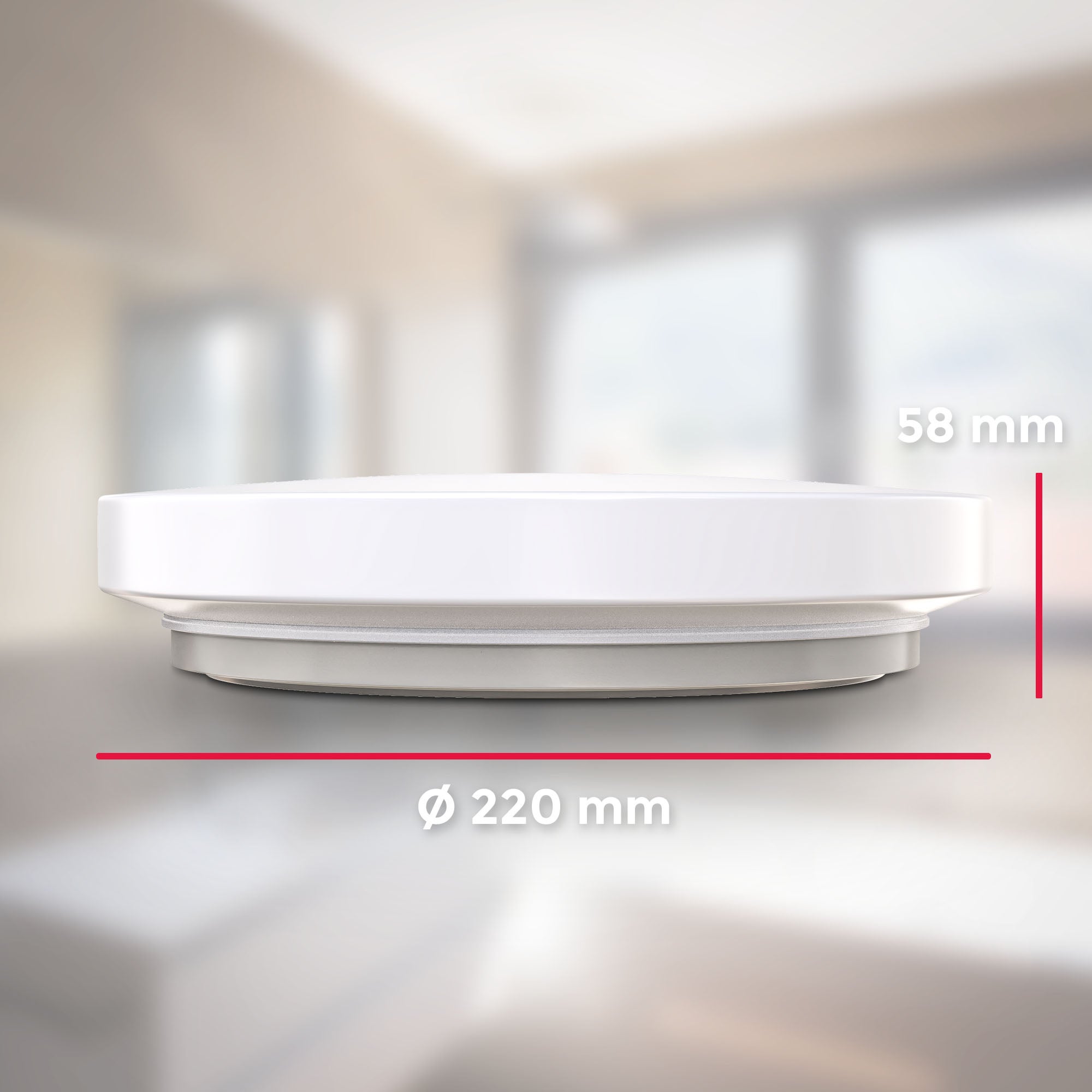 Plafonnier LED salle de bain - IP44 - D.220 mm - Blanc - Blanc neutre 4000K - 10W / 1100lm - B.K.Licht - 5