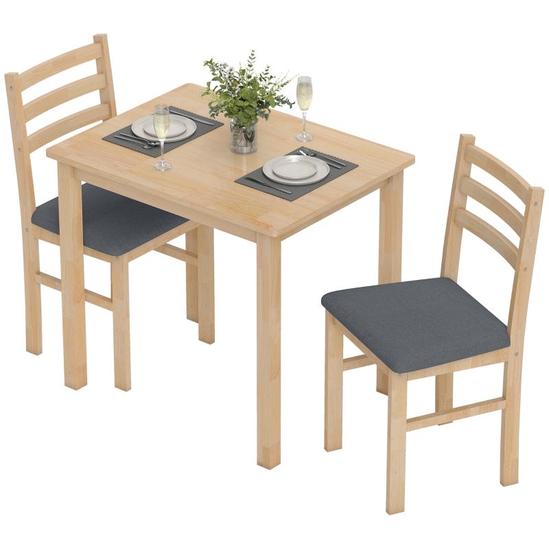 3 Pezzi Set Mobili Da Pranzo, Con Tavolo E 2 Sedie Da Cucina Struttura Di Metallo E Legno Rustico Elegante Nero Grigio 88956573 3 Pezzi Set Mobili Da Pranzo, Con Tavolo E 2 Sedie Da Cucina Struttura Di Metallo E Legno Rustico Elegante Nero Grigio 88956573