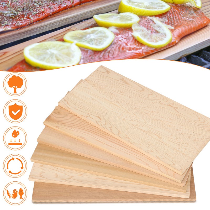 6x tablas para barbacoa tablas de madera de cedro para asar tablas de madera de cedro para ahumar a la parrilla