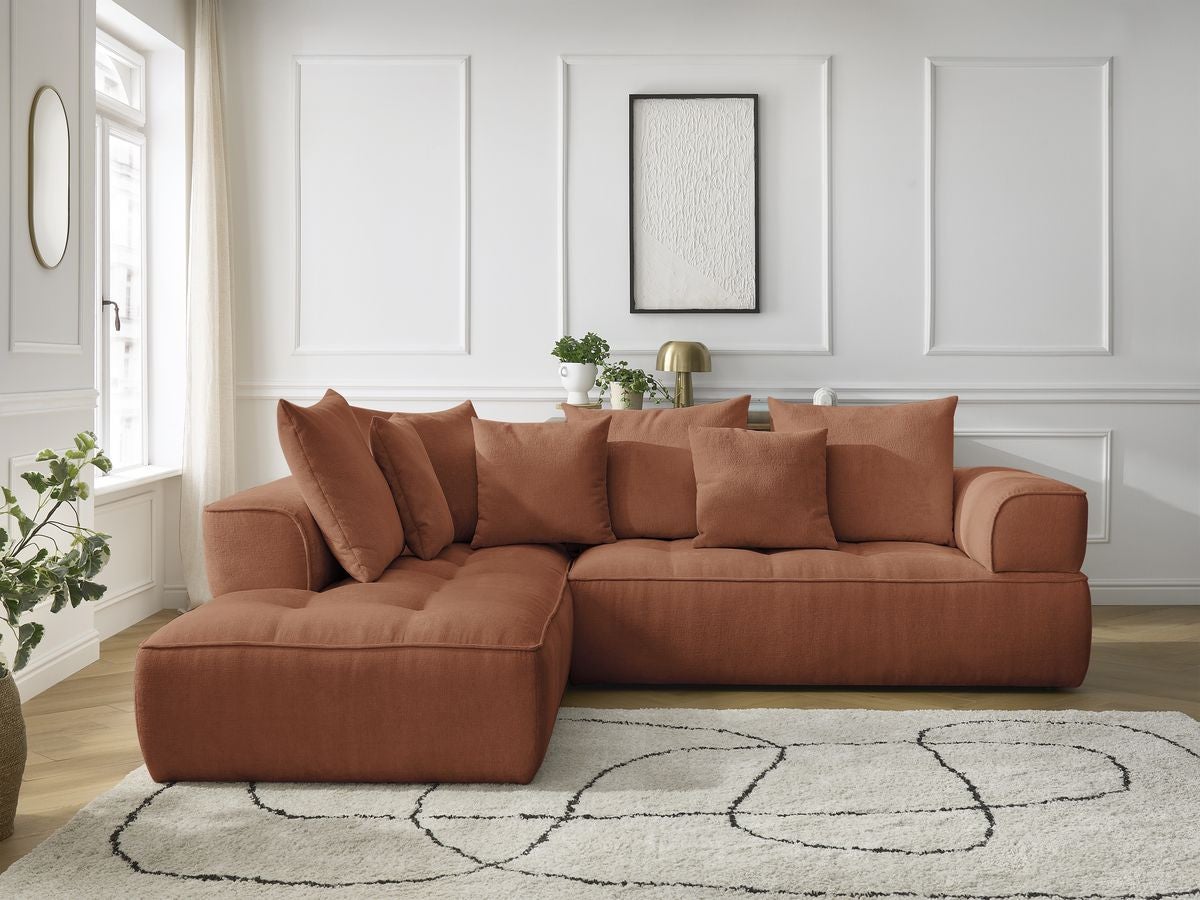 Canapé d'angle L fixe WHESLEY BOBOCHIC 4 places Orange | Leroy Merlin