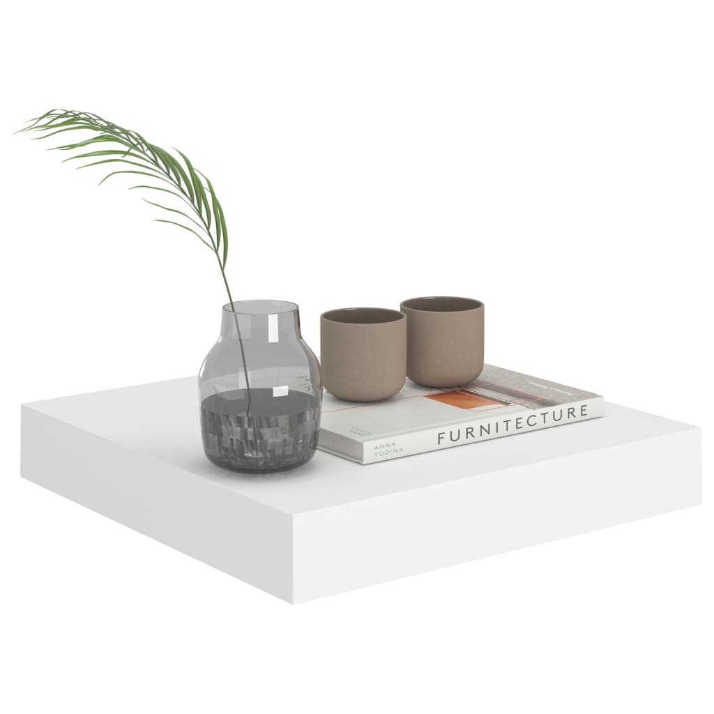 Étagères murales flottantes 2 pcs Blanc 23x23,5x3,8 cm MDF - 3