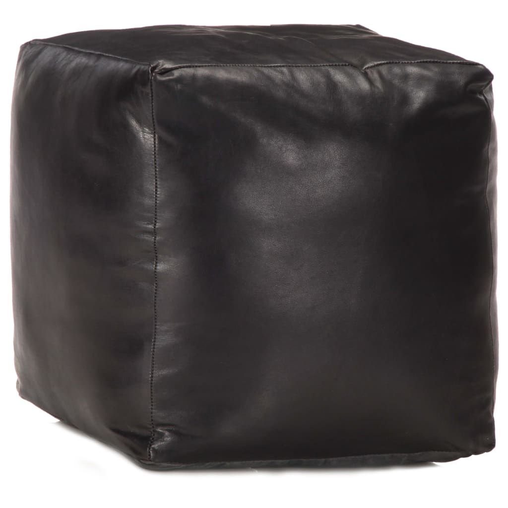Pouf en cuir petit modèle Mina | Leroy Merlin