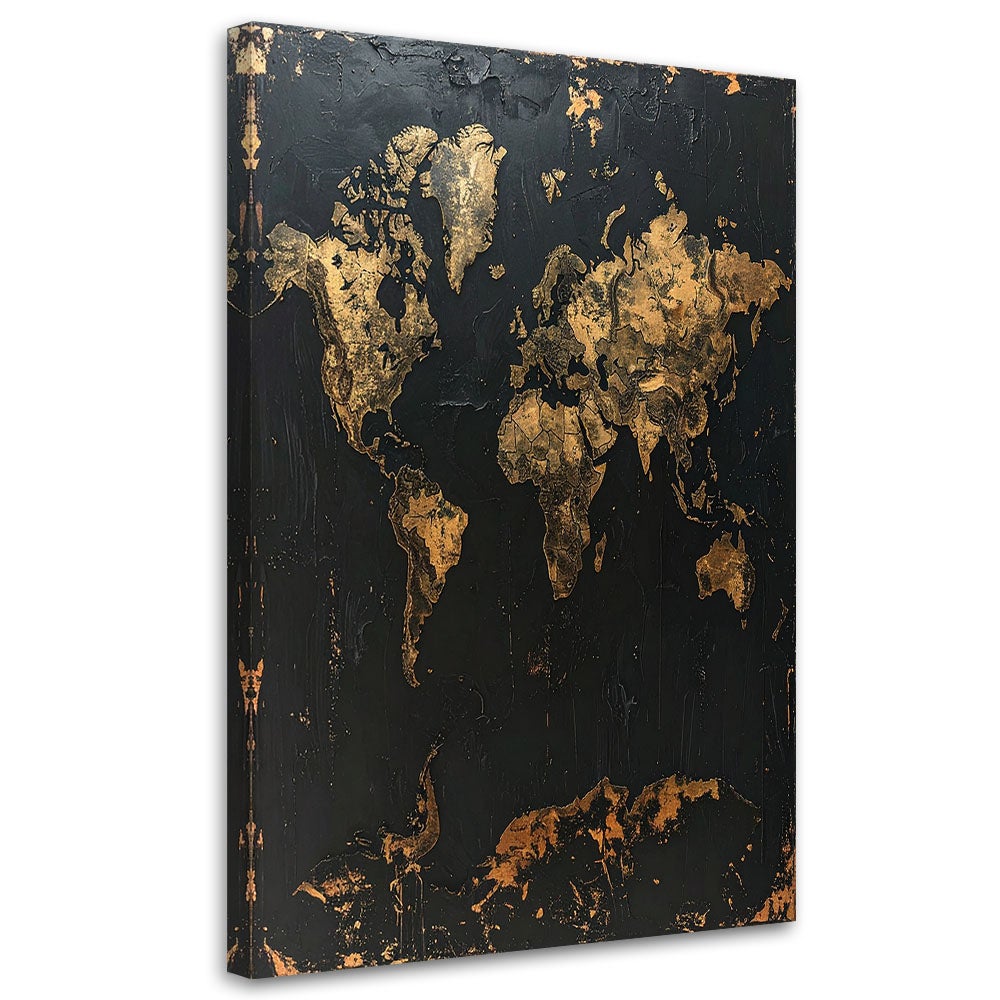 Planisphère Mural Rétro 3D - 4 Stickers Muraux Vinyle - Carte Du Monde Déco AJ CA Carly