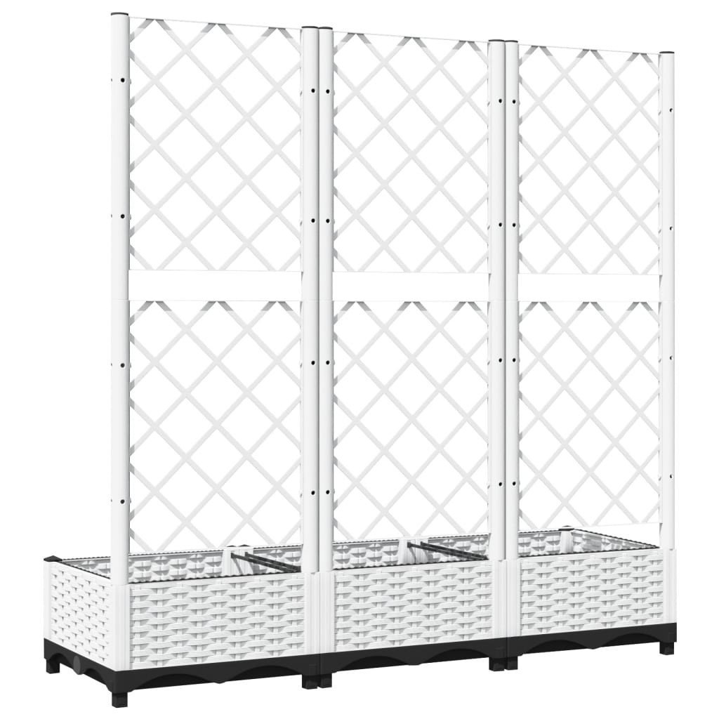 Maison Exclusive - Vaso de jardim com treliça branco 120x40x121,5 cm PP - 6