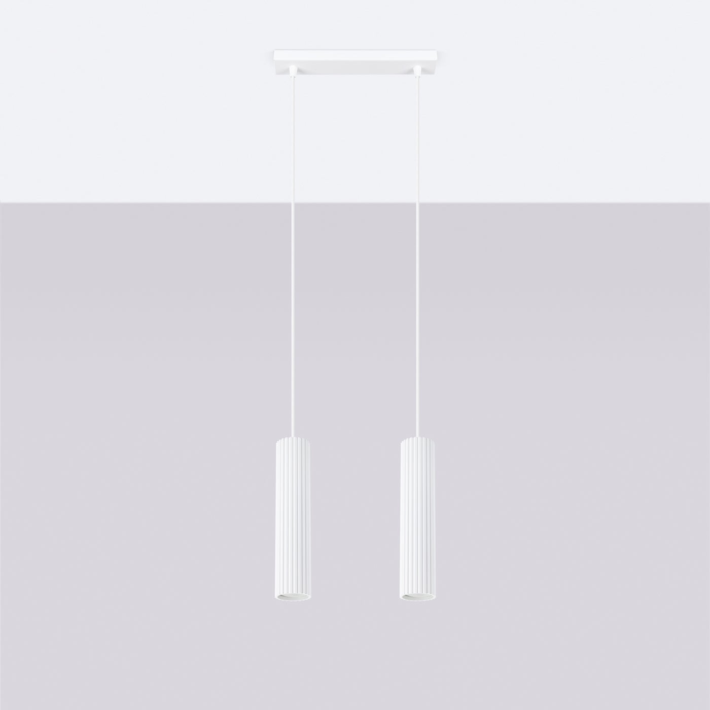 Lampa wisząca GLOOW 2 biały LED 4000K - 30x6.5x90cm Sollux