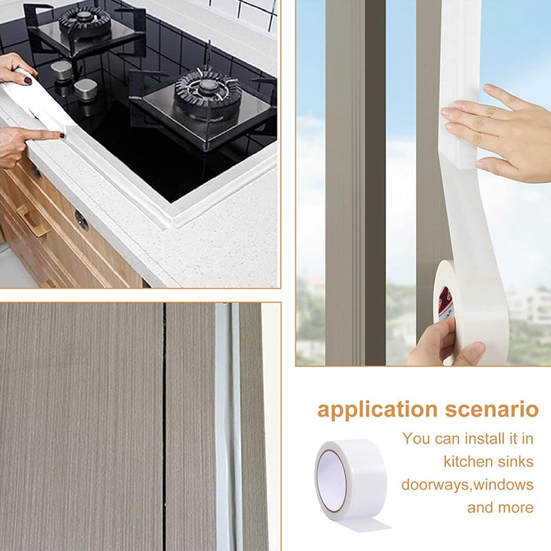 Cinta de sellado para ventanas (paquete de 2), resistente al viento y al polvo, tira de sellado, adecuada para huecos de puertas y ventanas, 5 cmx20m - 7
