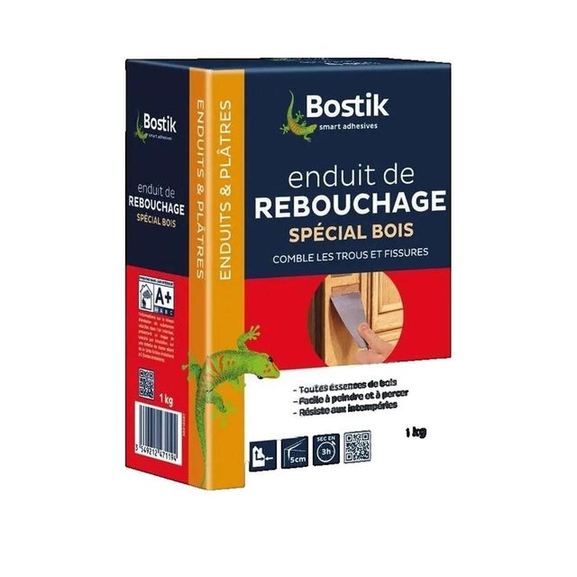 Enduit de rebouchage spécial bois en poudre - boîte carton de 1kg
