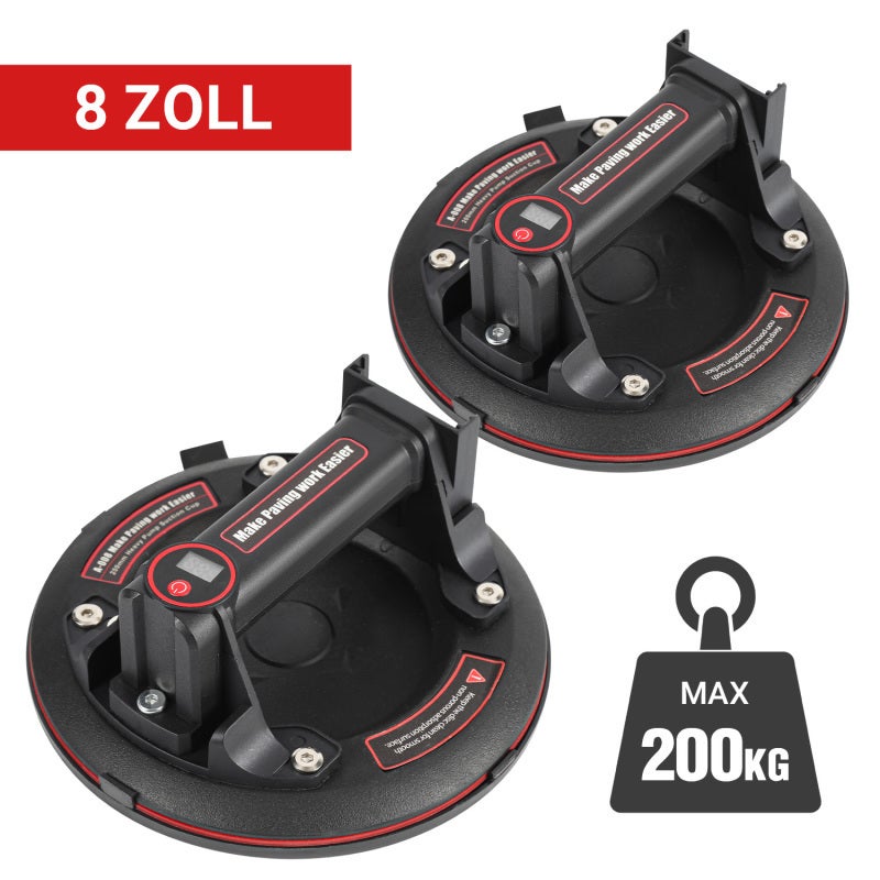 2x Elektryczna Przyssawka z Wyświetlaczem LED 20 cm Przyssawka do szkła do płytek, paneli, ciężkiego szkła max 180 kg