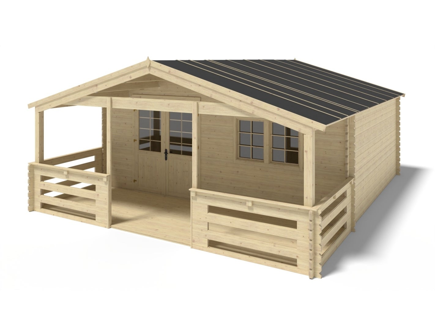 Domek ogrodowy ALTANKA - 6x5 m z tarasem 6x2m - 42 m2, drewniany, 1szt.