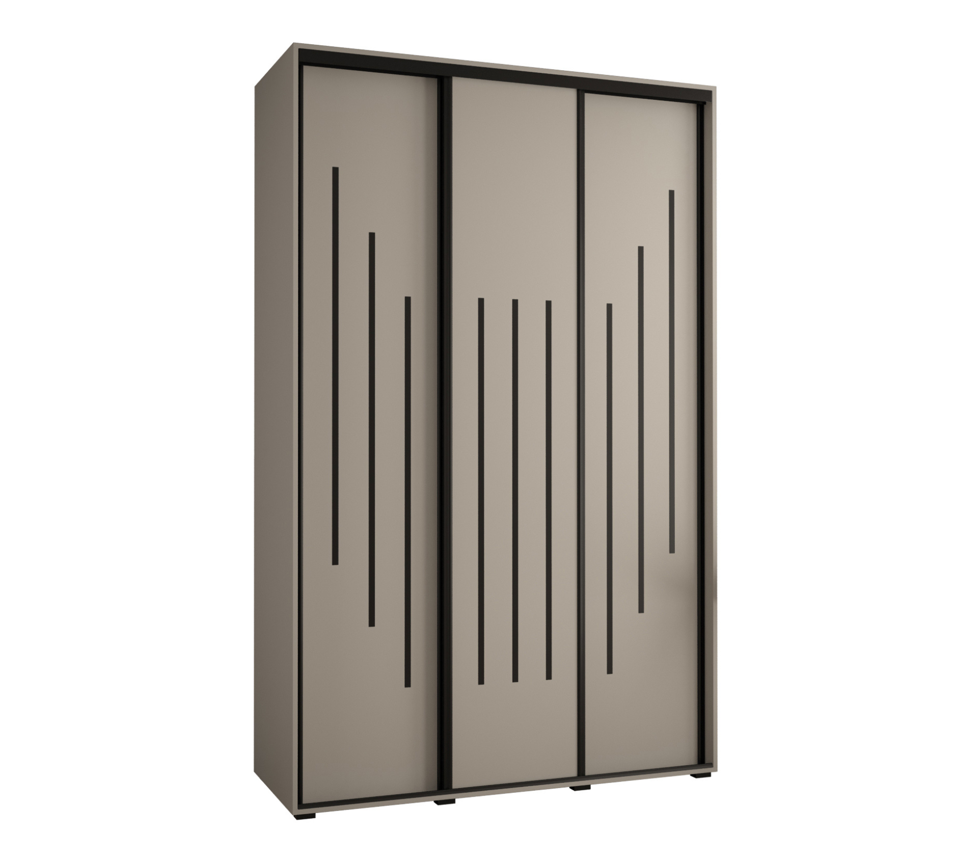 Szafa przesuwna wysoka Dakota 8 150 x 45 x 235,2 cm kaszmir + u. czarny - Abiks Meble
