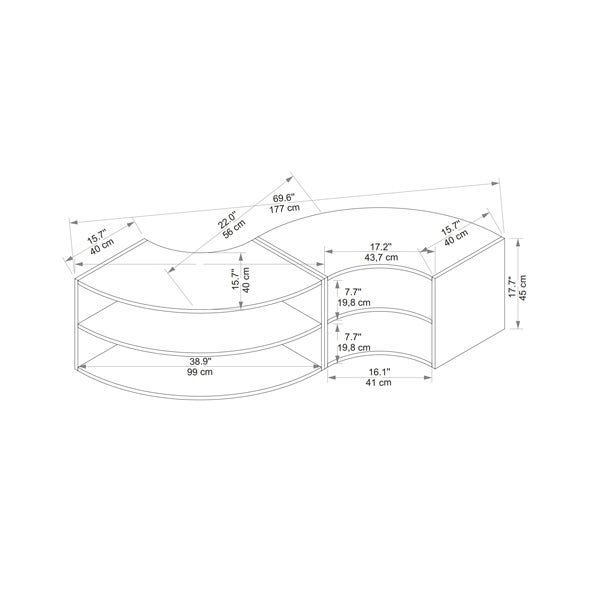 Onda Design Meuble TV d'angle avec étagères Chêne Melissa - 2