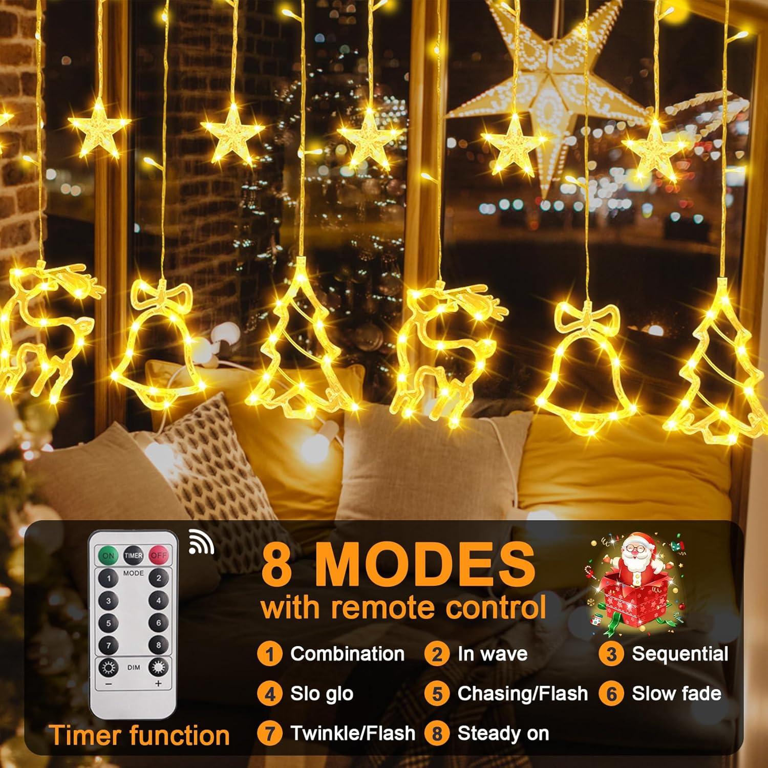 Catena Luminosa LED Esterno Tenda Luci Natalizie Feste Decorazioni Gia – MAKA Store